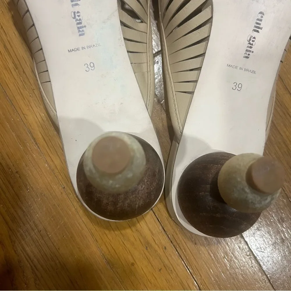 Cult Gaia Beige Mules with Unique Heel - Picture 13 of 16